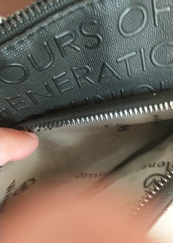 Siyah Baskılı Kadın Çanta Fermuarlı - Görsel 3