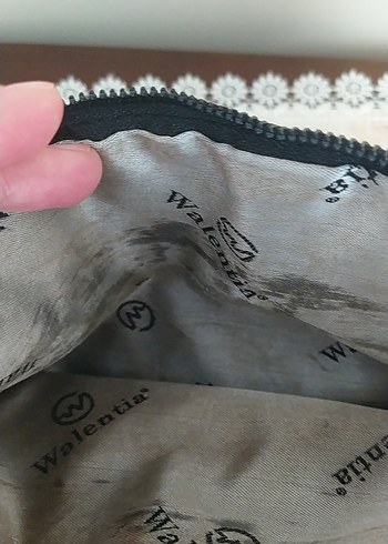 Siyah Baskılı Kadın Çanta Fermuarlı - Görsel 2