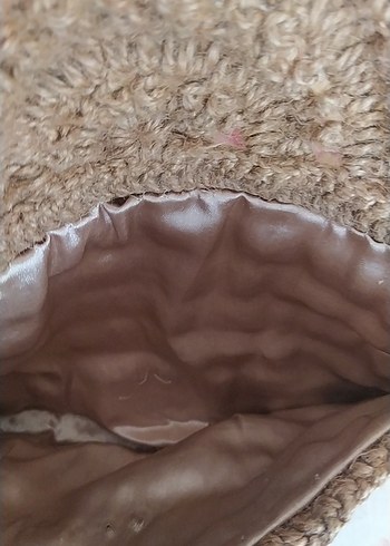 Bej Örgü Bohem Kadın omuz Çantası - Görsel 2