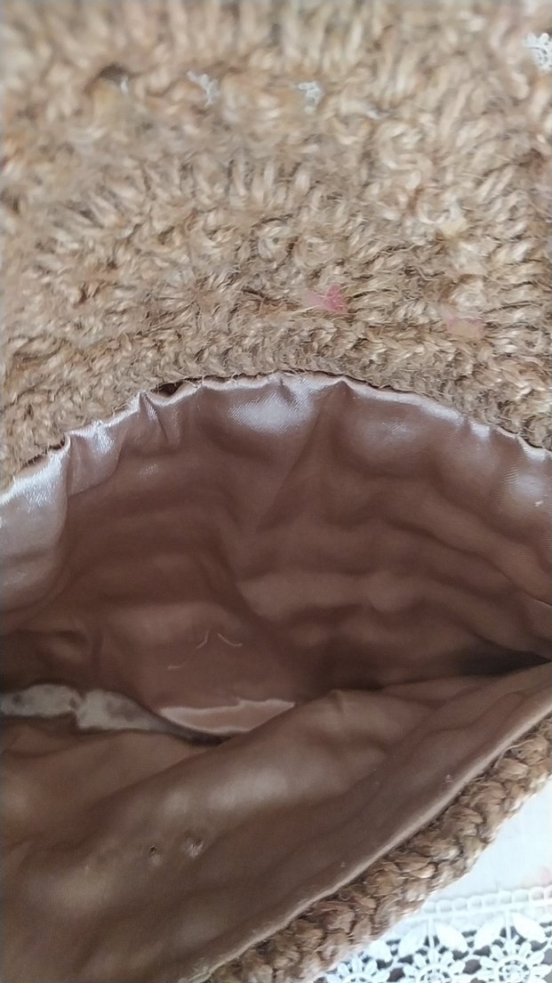 Bej Örgü Bohem Kadın omuz Çantası - Görsel 2