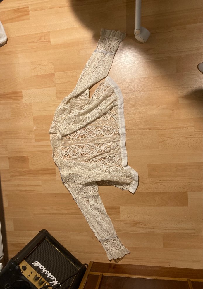 Dantel İşlemeli Bej Hamile Bluzu - Görsel 2