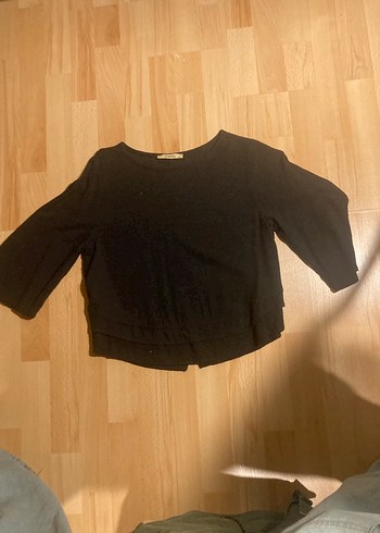 Siyah Salaş Keten Hamile Bluzu - Görsel 2