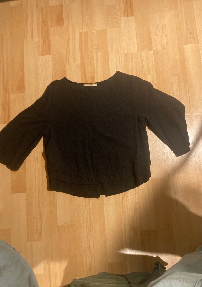 Siyah Salaş Keten Hamile Bluzu - Görsel 2