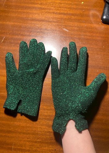 Yeşil Simli Kadın Eldivenleri - Görsel 7