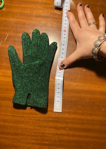 Yeşil Simli Kadın Eldivenleri - Görsel 9
