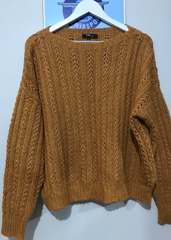 Kadın Kahverengi Triko Salaş Kazak - Görsel 3