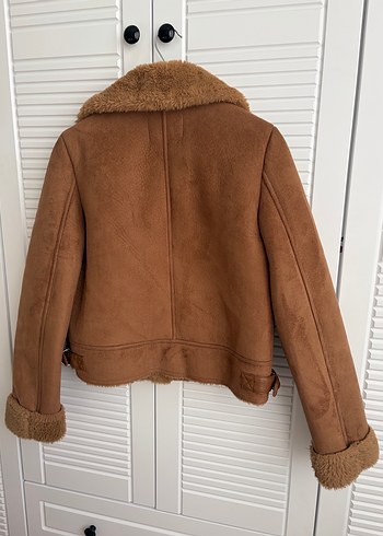 Kahverengi Süet Kürk Detaylı Kadın Ceket - Görsel 2