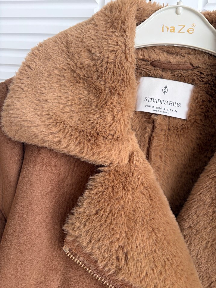 Kahverengi Süet Kürk Detaylı Kadın Ceket - Görsel 5
