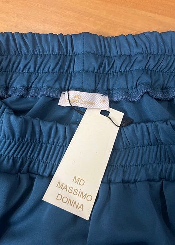 MassimoDonna marka,Petrol mavi kadın havuç kesim scuba pantolon. - Görsel 4