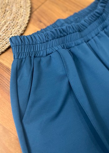 MassimoDonna marka,Petrol mavi kadın havuç kesim scuba pantolon. - Görsel 3