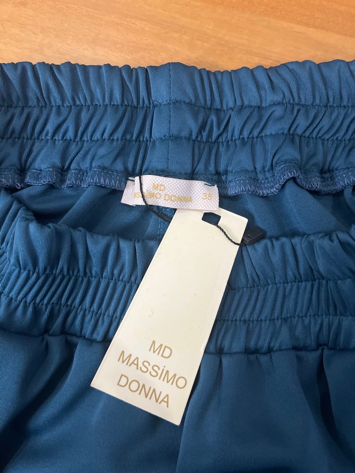 MassimoDonna marka,Petrol mavi kadın havuç kesim scuba pantolon. - Görsel 4