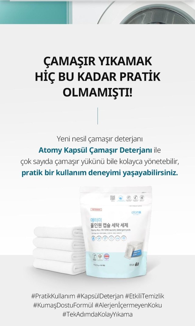 Atomy Kapsül Çamaşır Deterjanı 725g - Görsel 3