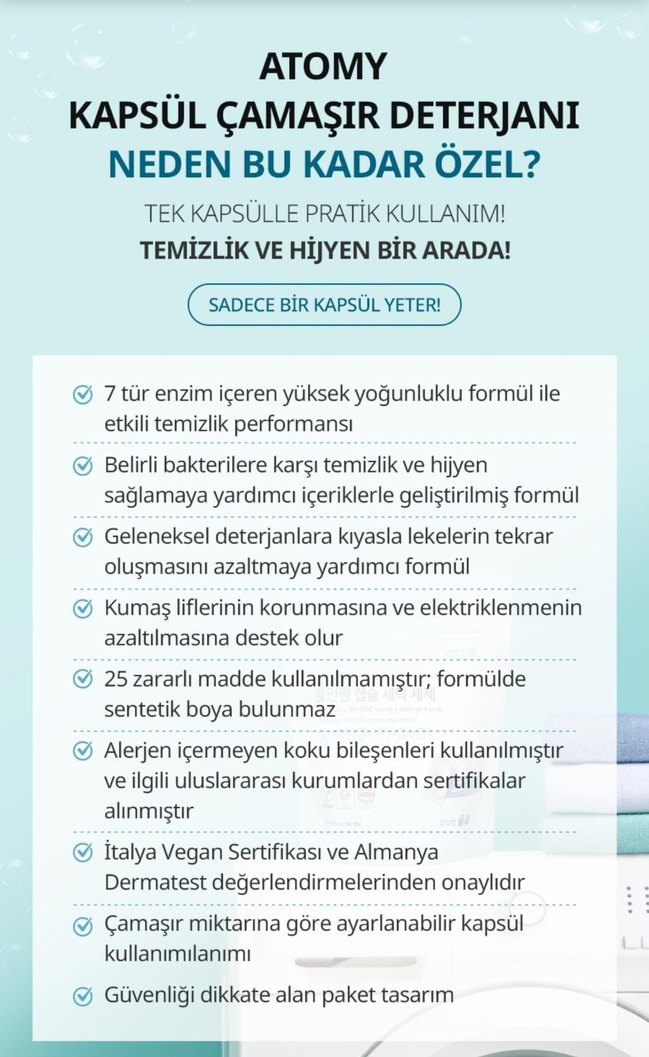 Atomy Kapsül Çamaşır Deterjanı 725g - Görsel 2