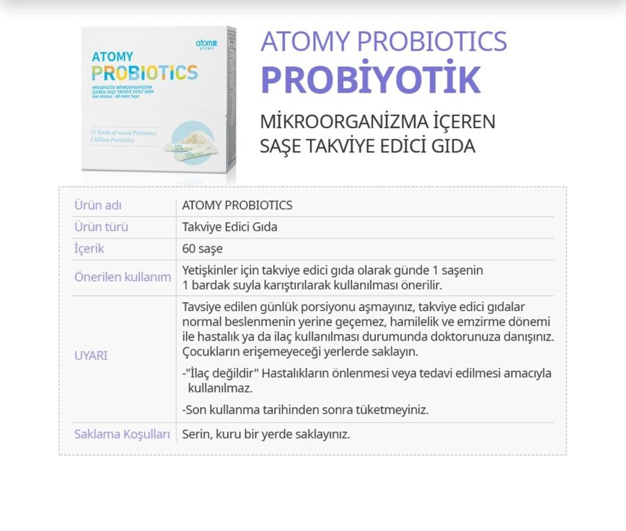 Atomy Probiyotik Takviye Gıda 60'lı Paket - Görsel 2