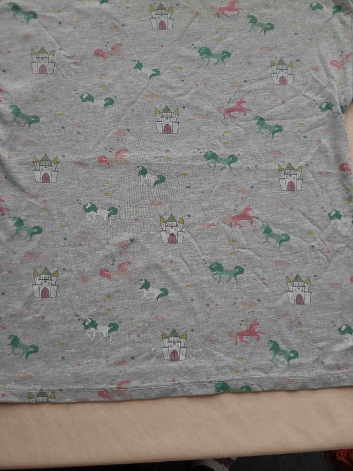 Kız Çocuk Gri Baskılı Kısa Kollu Tişört - Görsel 2