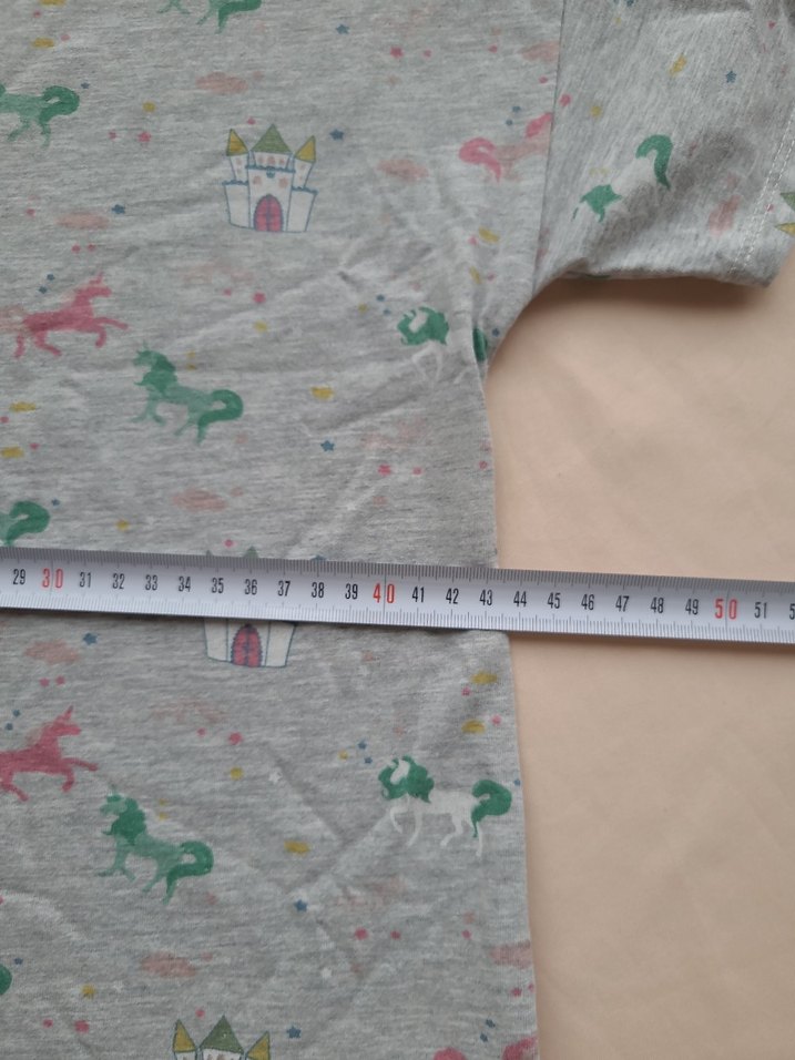 Kız Çocuk Gri Baskılı Kısa Kollu Tişört - Görsel 5