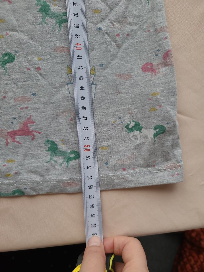 Kız Çocuk Gri Baskılı Kısa Kollu Tişört - Görsel 4