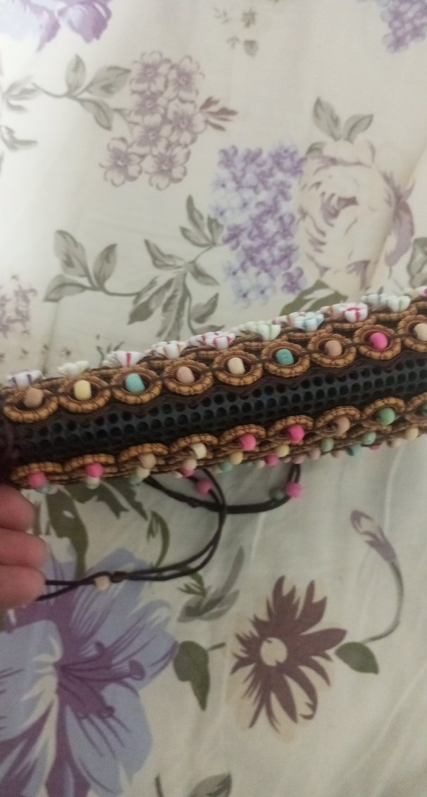 Boncuk İşlemeli Çok Renkli Örgü Bohem Çanta - Görsel 3