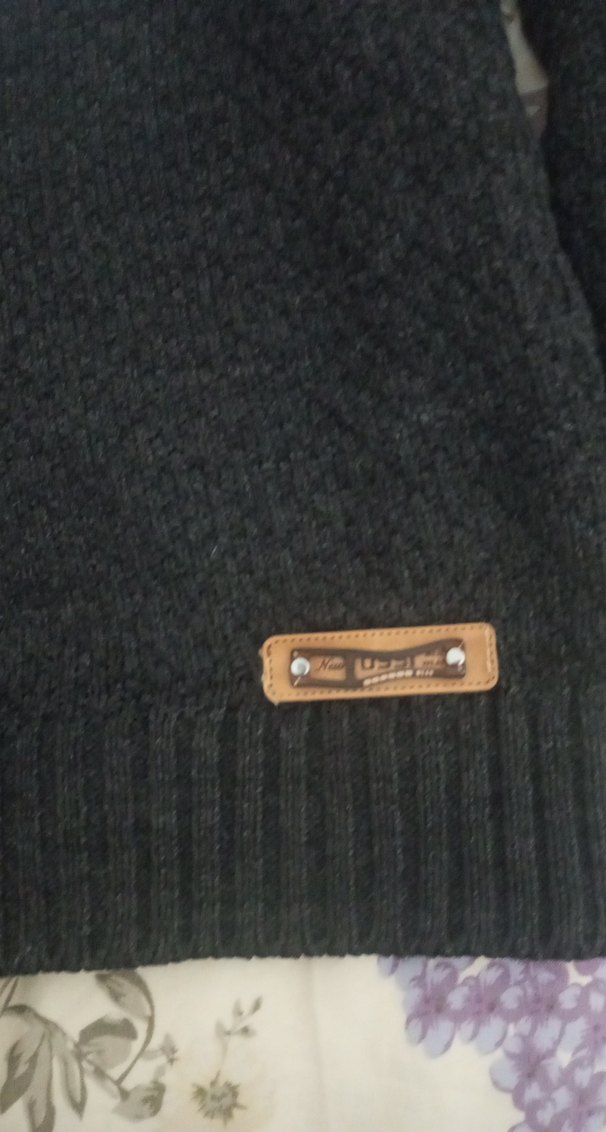 Gri Çizgili Erkek Triko Kazak - Görsel 4