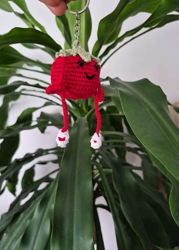 Renkli Örgü domates adamAnahtarlık çanta süsü - Görsel 2