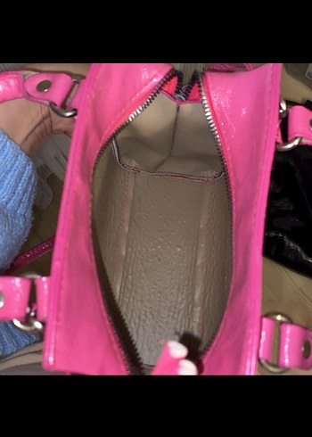 Pembe Deri Kadın Çanta - Görsel 4