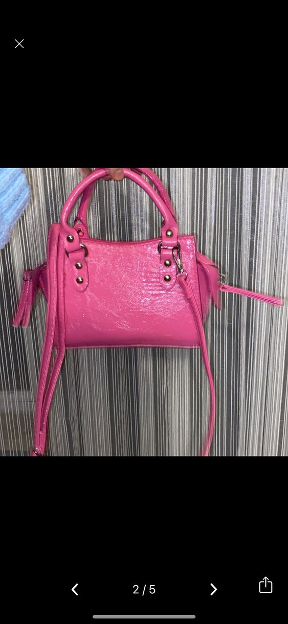 Pembe Deri Kadın Çanta - Görsel 2