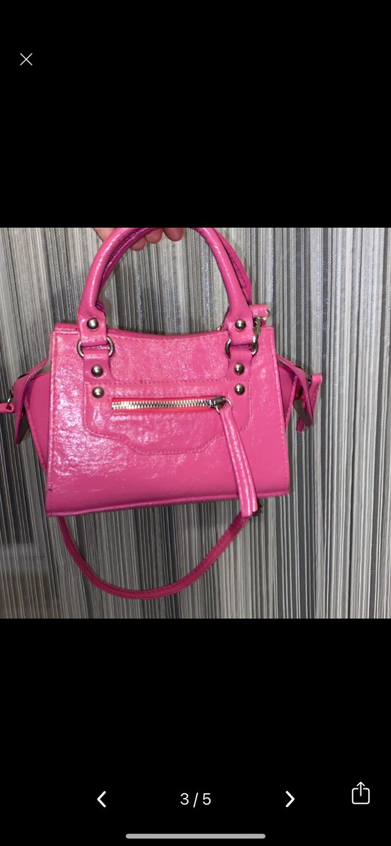 Pembe Deri Kadın Çanta - Görsel 3