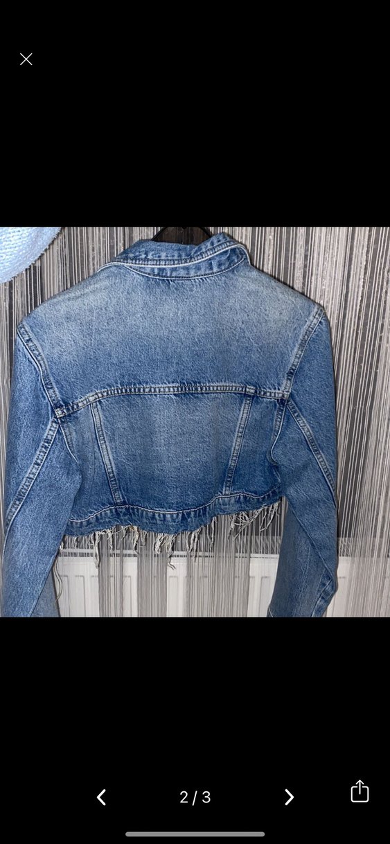 Düğmeli Mavi Kadın Denim Ceket - Görsel 2