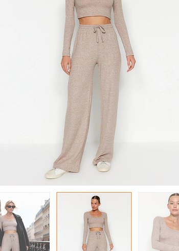 Bej Salaş Kadın Kumaş Pantolon - Görsel 2