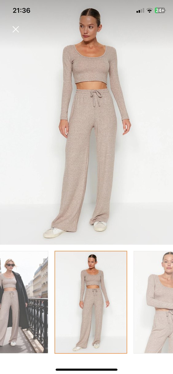 Bej Salaş Kadın Kumaş Pantolon - Görsel 2