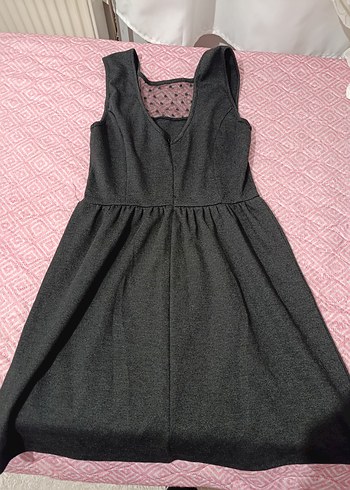 Gri Dantelli Midi Elbise - Görsel 2