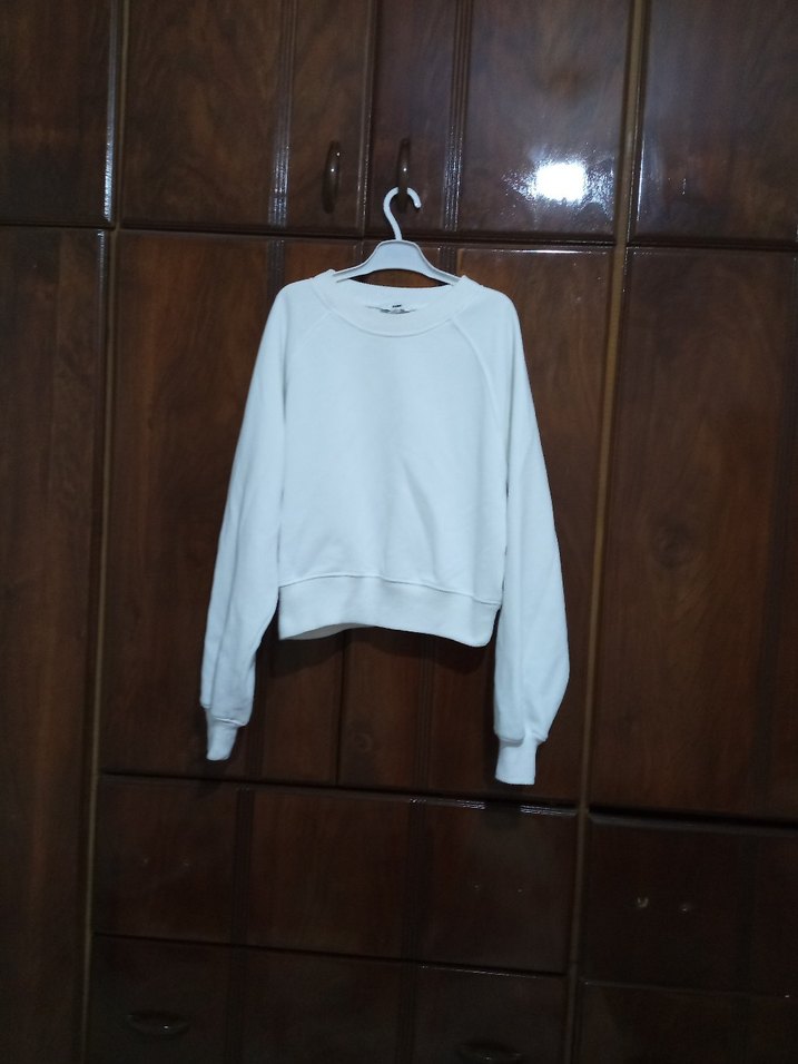 Mavi Beyaz Mini Düğmeli Sweatshirt - Görsel 3