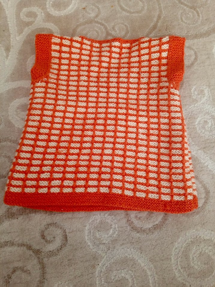 Turuncu Örgü Kız Çocuk Süveter - Görsel 2