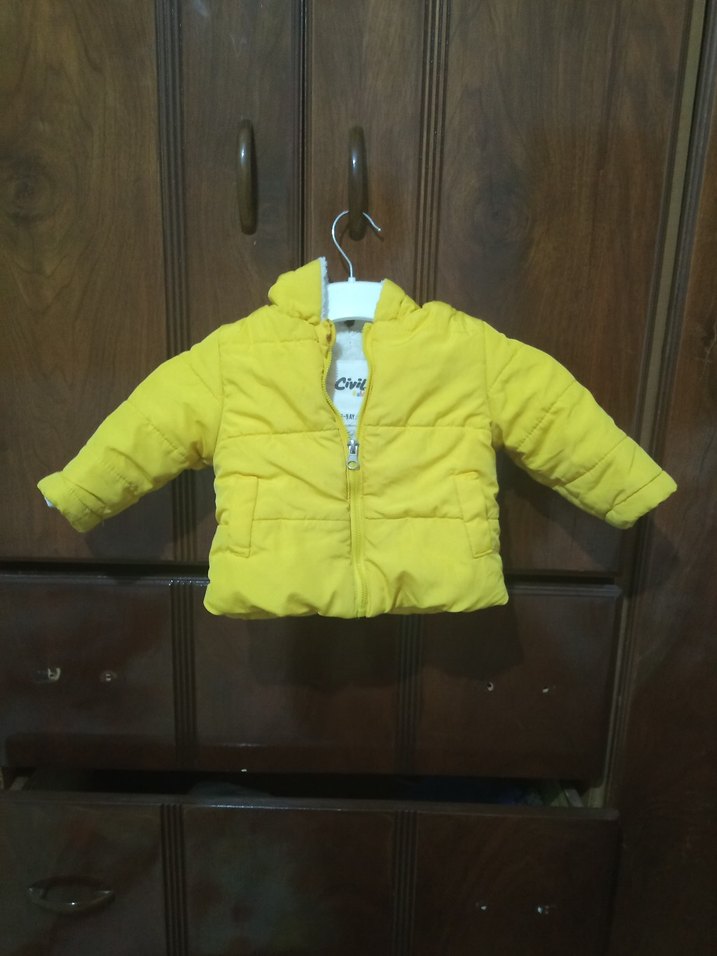 Sarı Fermuarlı Kız Çocuk Ceket - Görsel 3