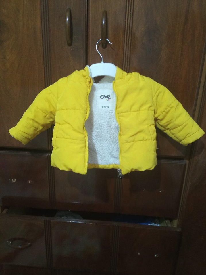 Sarı Fermuarlı Kız Çocuk Ceket - Görsel 2