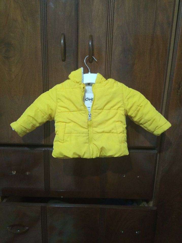 Sarı Fermuarlı Kız Çocuk Ceket - Görsel 4