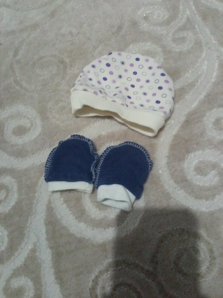 Bebek Şapka ve Eldiven Seti - Görsel 4