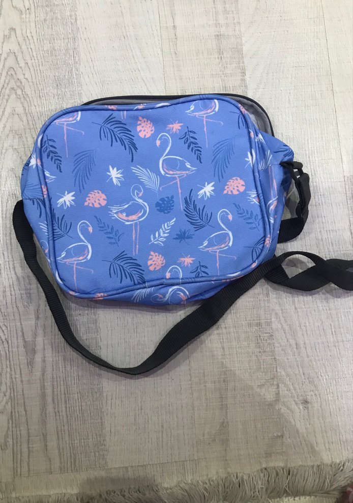 Renkli Desenli Mavi Bebek Çantası - Görsel 2