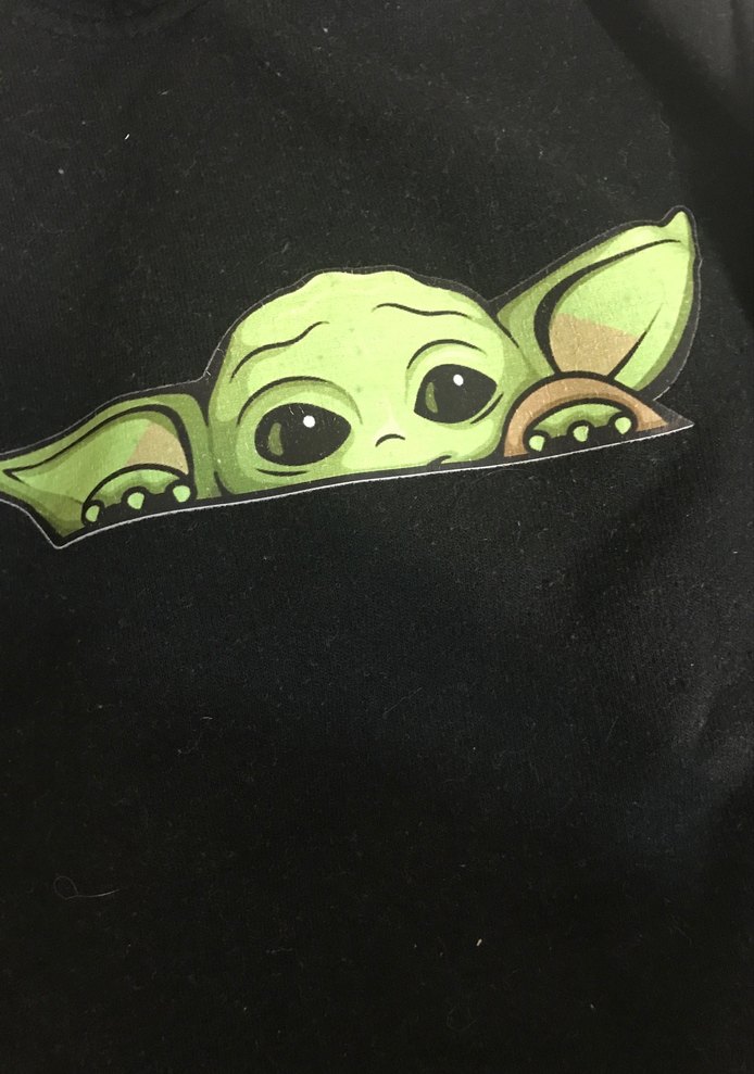 Siyah Kapüşonlu Çocuk Yoda Baskılı Sweatshirt - Görsel 2