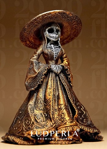 La Catrina İskelet Kadın Figür Bronz Tasarım - Görsel 3