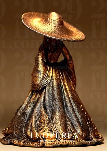 La Catrina İskelet Kadın Figür Bronz Tasarım - Görsel 4