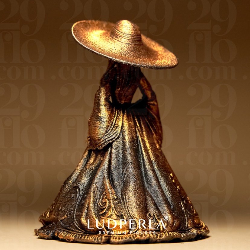 La Catrina İskelet Kadın Figür Bronz Tasarım - Görsel 4