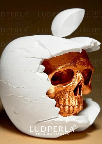 Altın Renkli Kafatası Tasarımlı iPhone Kılıfı - Görsel 2