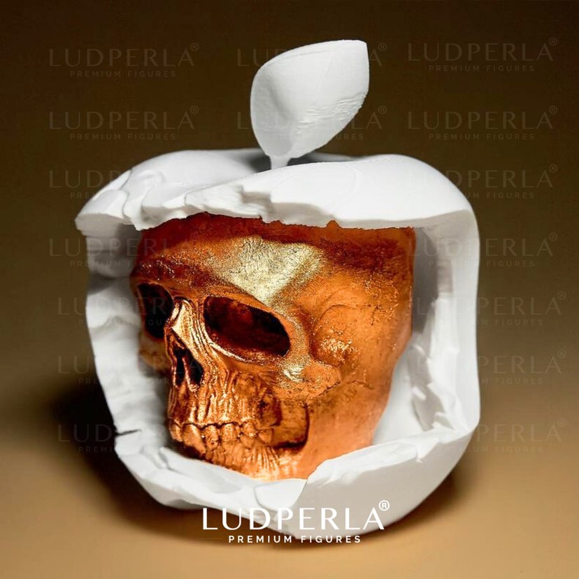 Altın Renkli Kafatası Tasarımlı iPhone Kılıfı - Görsel 3