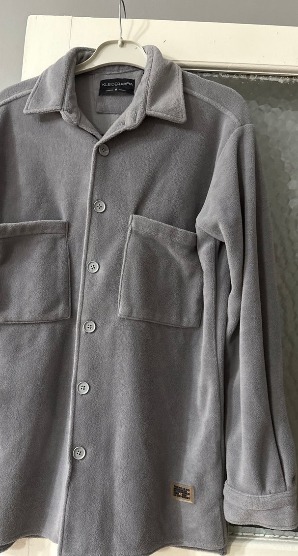 Gri Düğmeli Erkek Polar Gömlek - Görsel 2