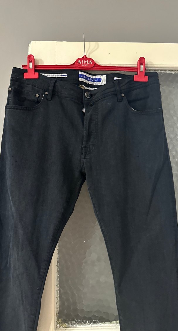 Düğmeli Gri Erkek Denim Pantolon orijinal ürün - Görsel 3