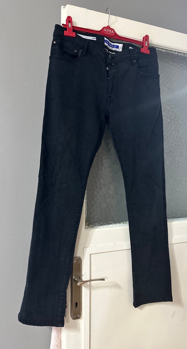 Düğmeli Gri Erkek Denim Pantolon orijinal ürün - Görsel 2