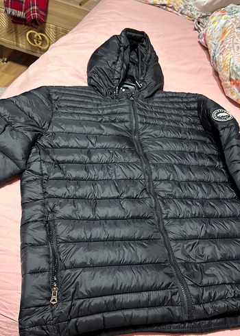 Orjnal ürün Erkek Siyah Fermuarlı Kapüşonlu Mont - Görsel 7