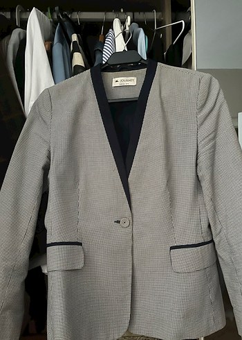 Journey ceket ekose mavi - Görsel 5