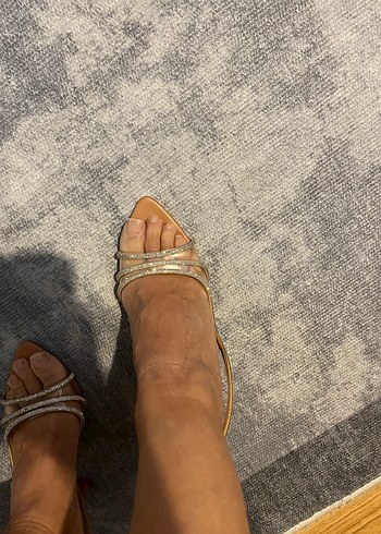 Zara Bej Deri Stiletto Topuklu Kadın Ayakkabı - Görsel 7